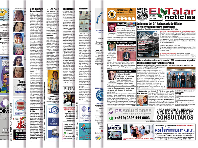 El Talar noticias de papel. Edición de junio de 2026